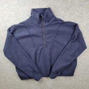 Wst Cst Sweatshirt Womens Small Blue‎ Fleece 1/4 Zip Mock Neck Pullover
